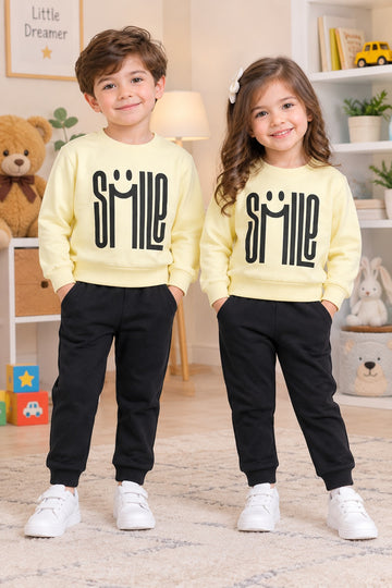 Uni Banana yellow & Black Smile Winter Tracksuit (1-12 Y)