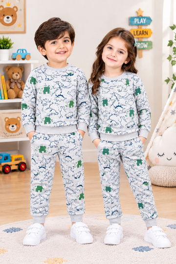 Uni Kids Dinosaur All Printed Winter Suit GRY (1-6 Y)