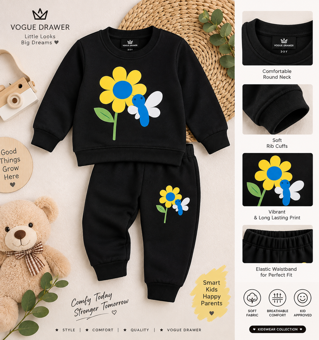 Sunflower Black Fleece imported Tracksuit