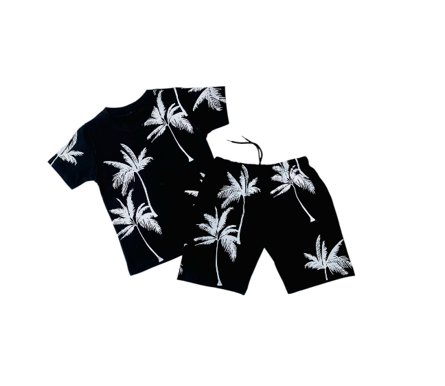 Coconut tree design Co-ords 1-10 Y Black