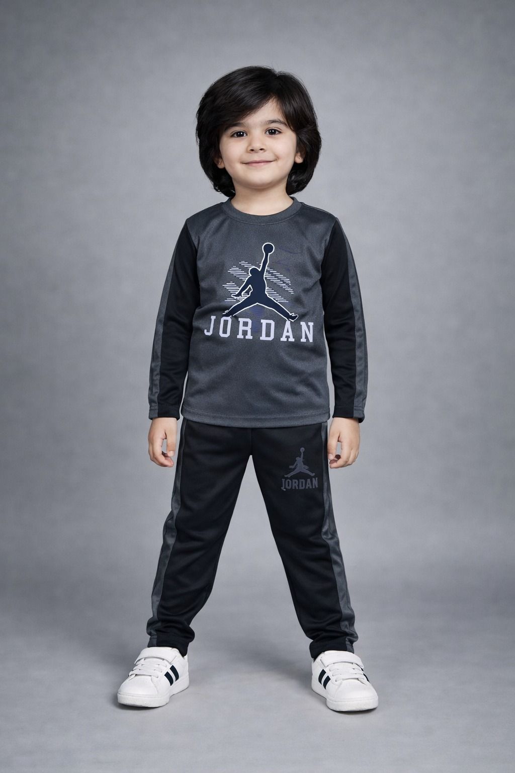 Jordn Summer Imported Gray-Black full sleeves Tracksuit