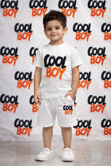 Cool Boy summer Co-ords (Nikkar suit) White