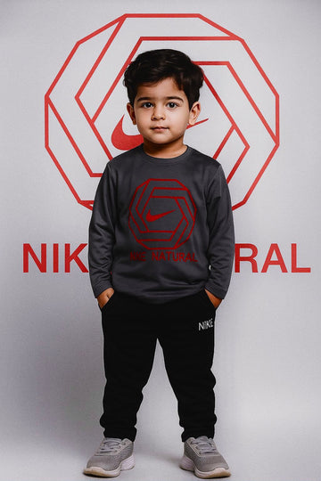 Nik (Summer) Gray-Black Full sleeve Tracksuit