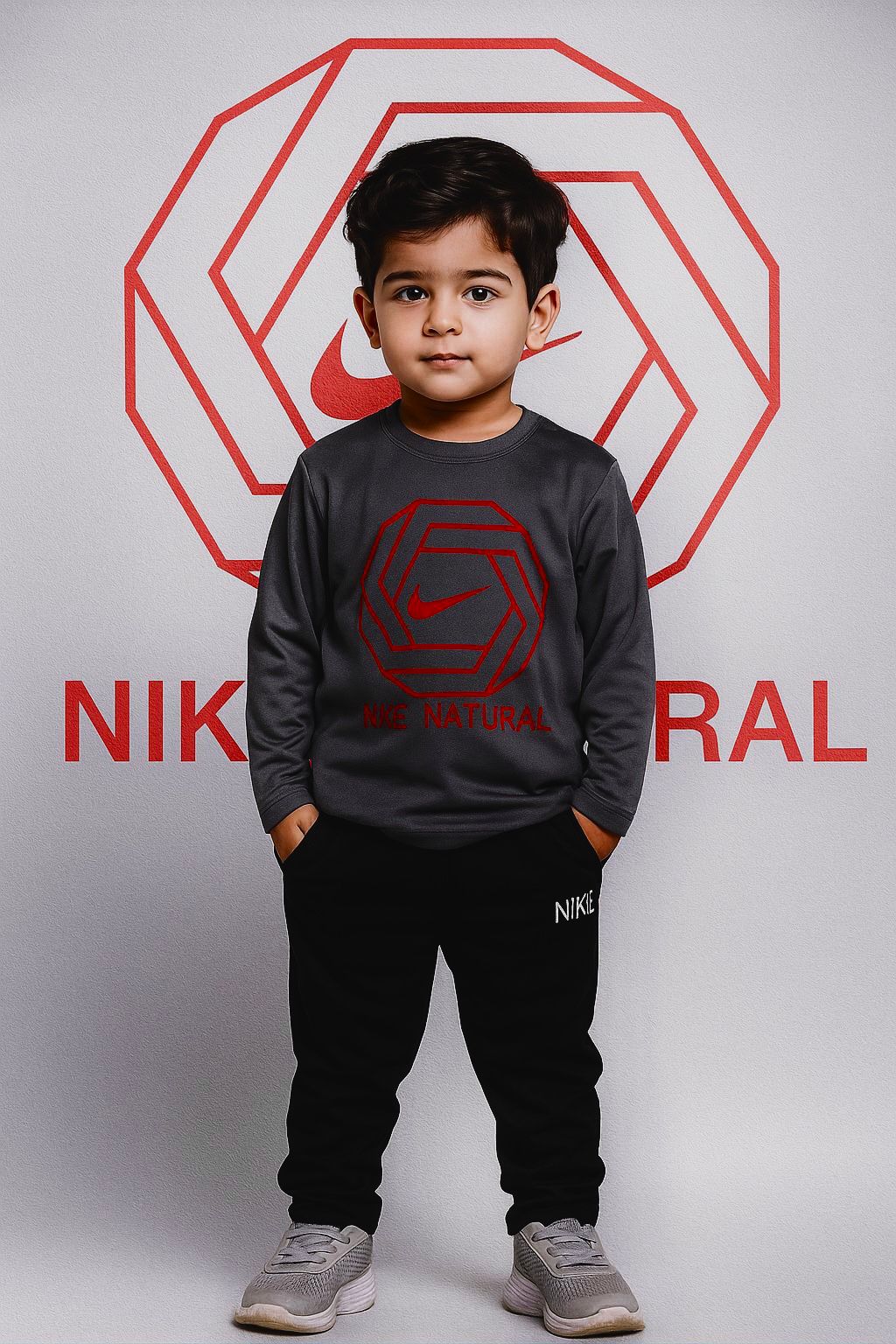 Nik (Summer) Gray-Black Full sleeve Tracksuit