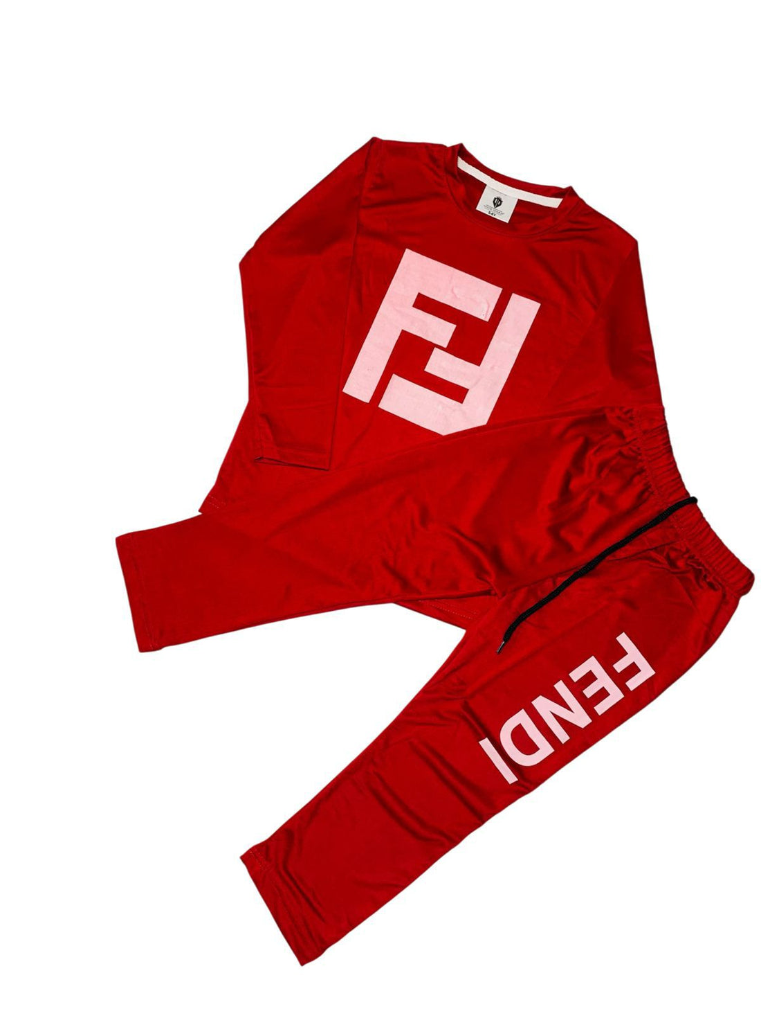 Girls Casual Red Tracksuit Set