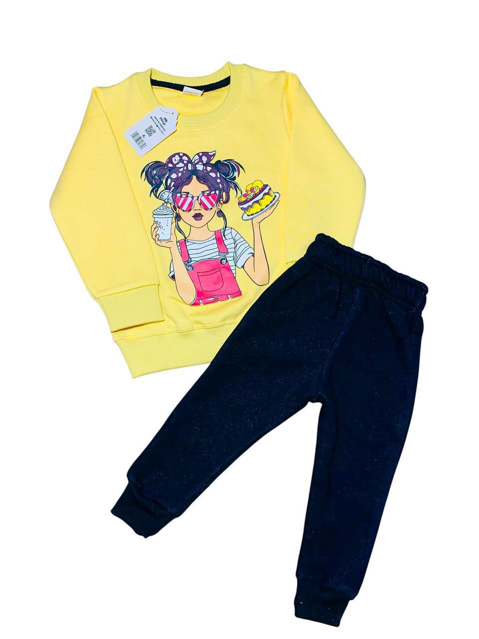 Coffee & Cake Design Yellow/Black Tracksuit