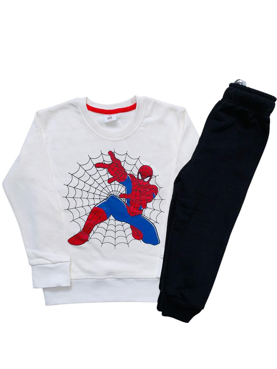 Spiderman Design White + Black Winter Tracksuit