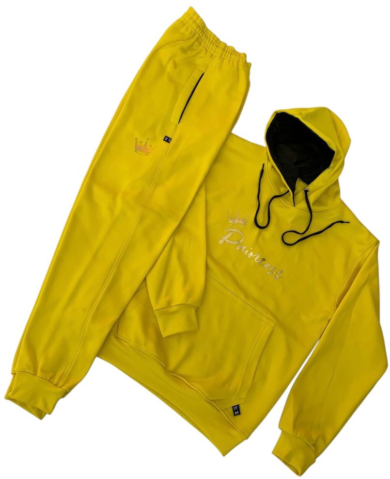 Princess yellow winter hoodie Tracksuit