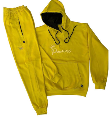 Princess yellow winter hoodie Tracksuit