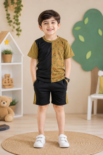 Boys Spelling design Co-ords 1-12 Y BL-COMMGREEN