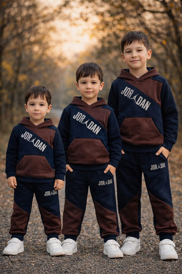 Imported JJ Hoodie Tracksuit 1-14 Y BRWN-NVY