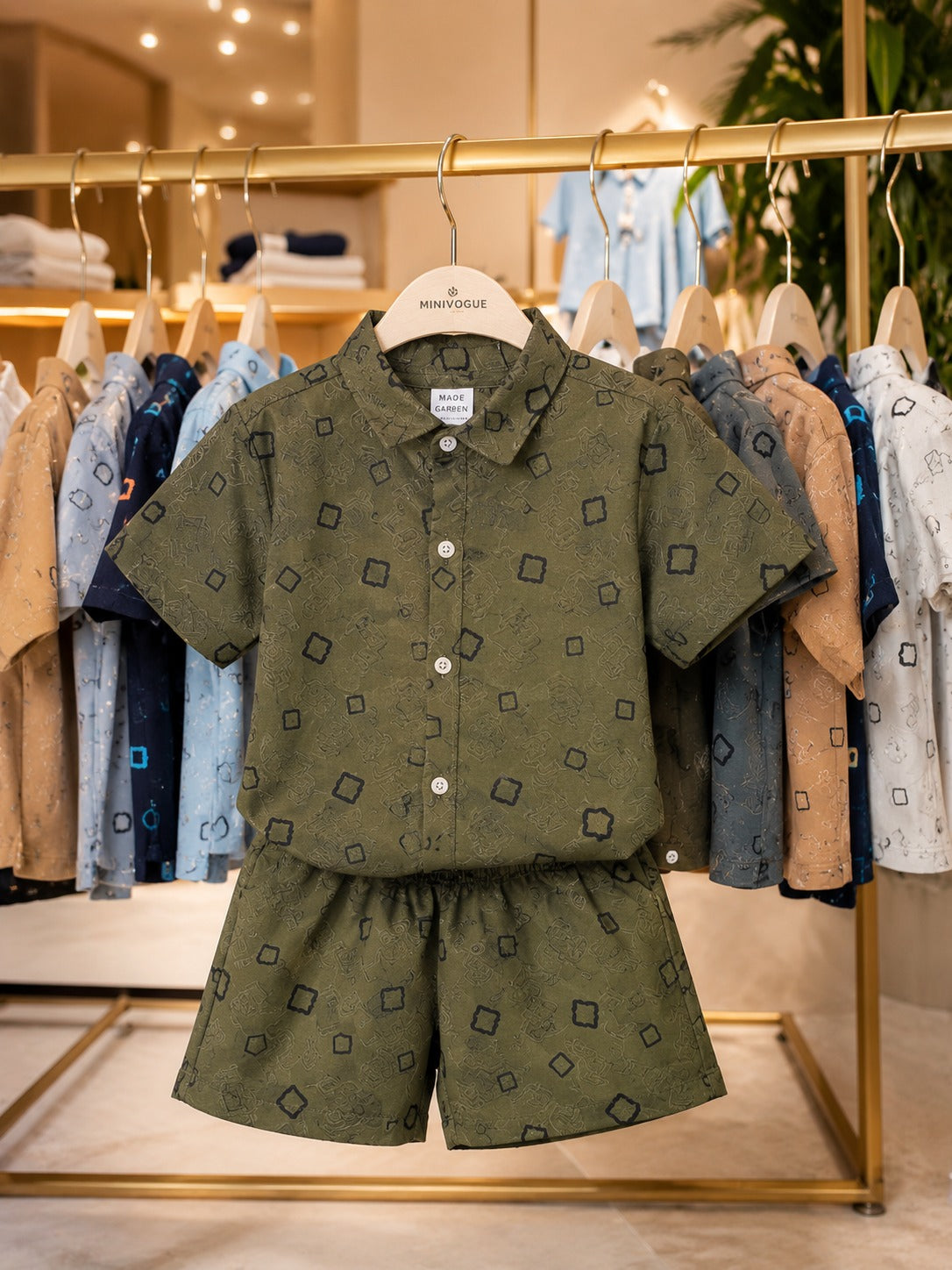 Embosed Co-ords set 1-13 y - Military Olive