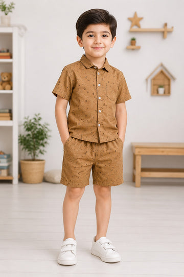 Embosed Co-ords set 1-13 y - Light Camel
