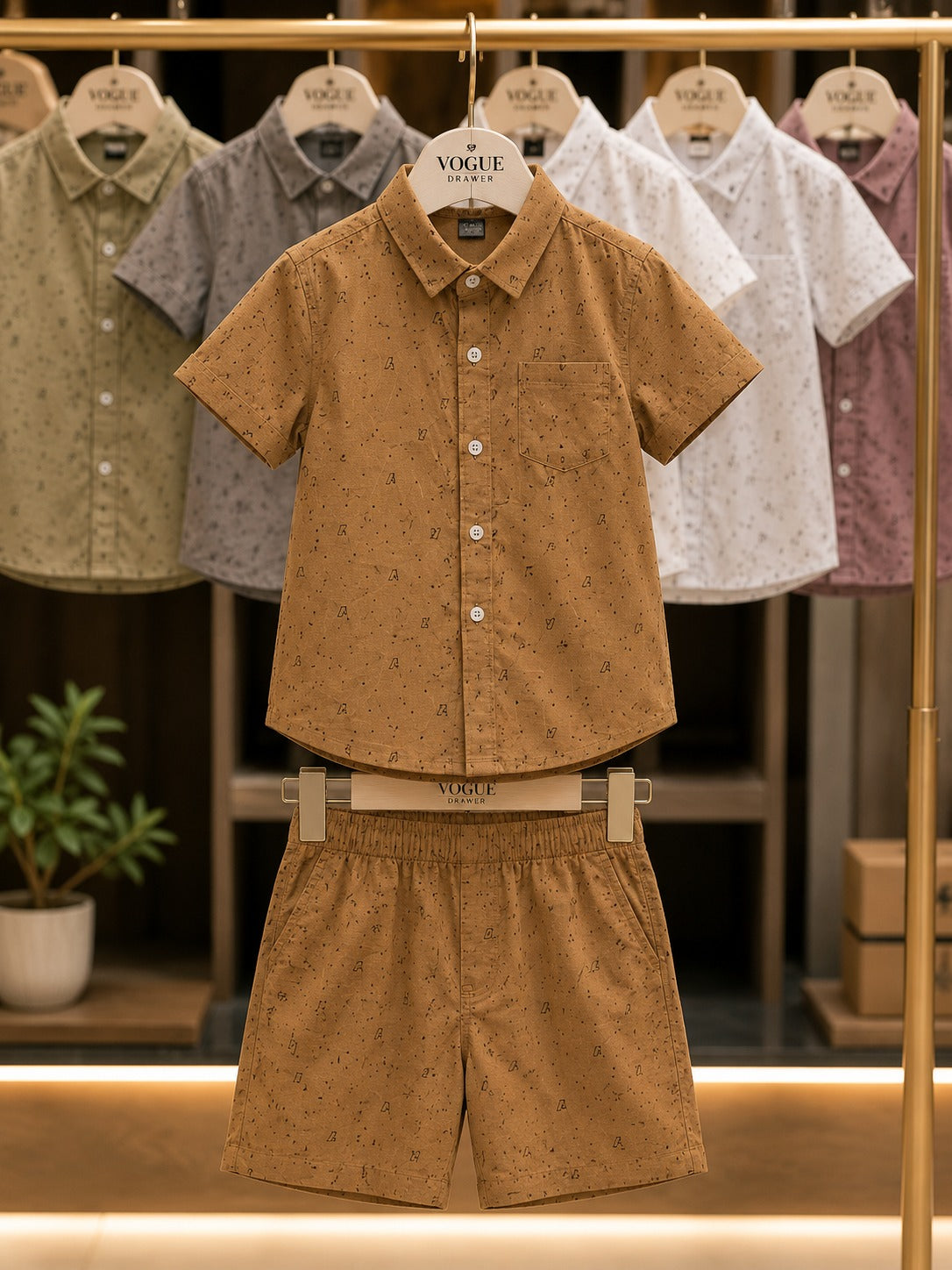Embosed Co-ords set 1-13 y - Light Camel