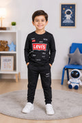 LEVIIS Summer Tracksuit full sleeves 1-12 Y Black