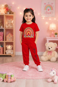 Mama Girls Fashion Summer Suits 1-12 Y ROSE-RED