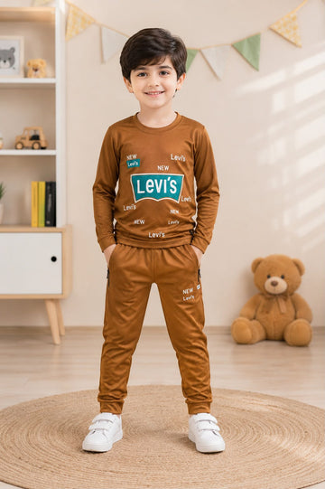 LEVIIS Summer Tracksuit full sleeves 1-12 Y Camel