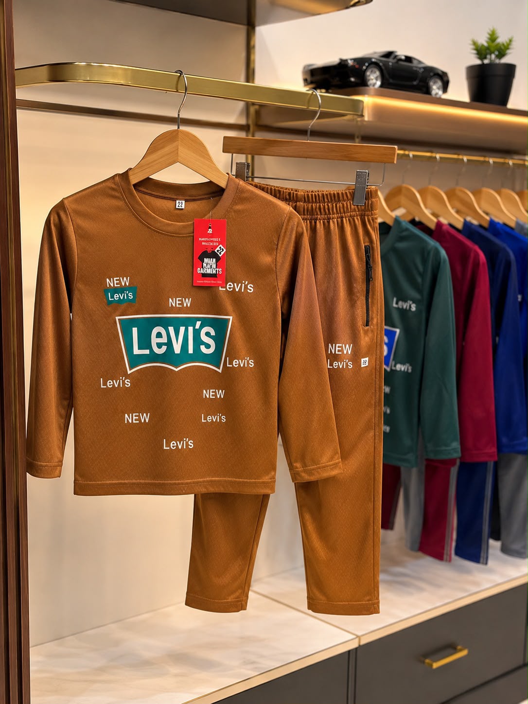 LEVIIS Summer Tracksuit full sleeves 1-12 Y Camel