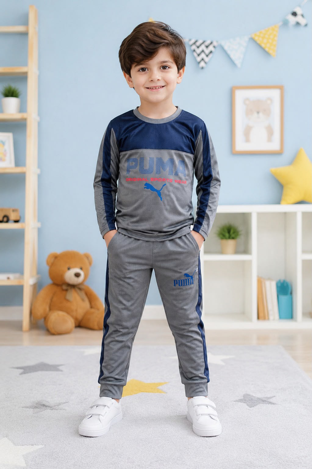 Puuma Summer Imported Tracksuit 1-12 Y NVY-GRAY