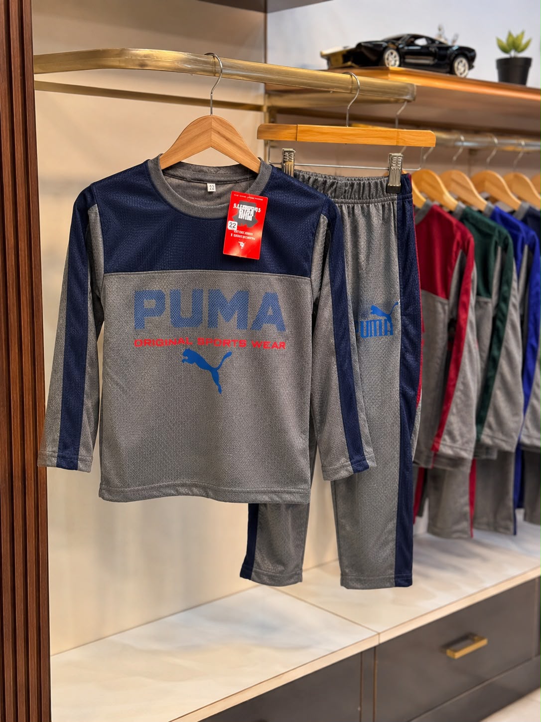 Puuma Summer Imported Tracksuit 1-12 Y NVY-GRAY