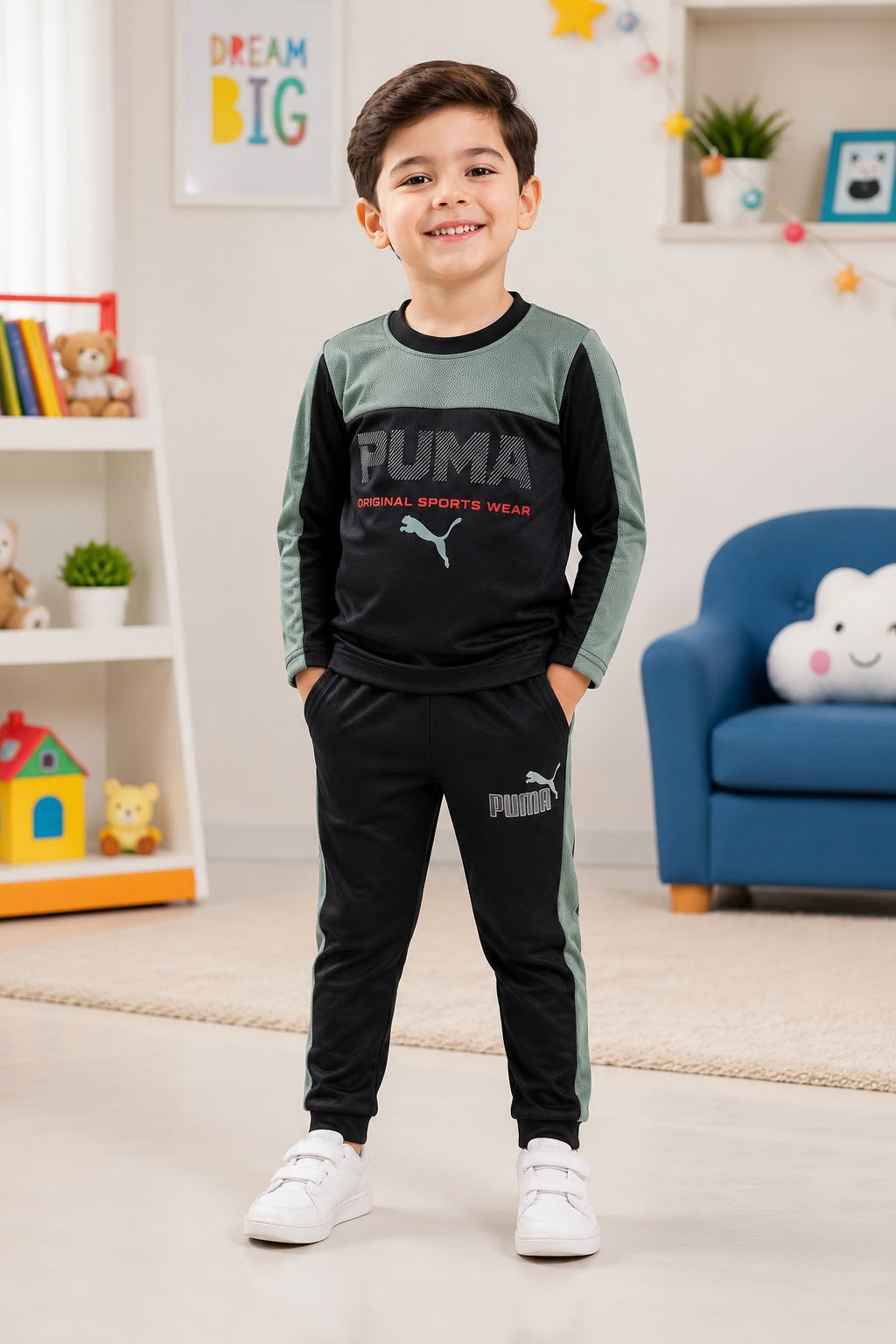 Puuma Summer Imported Tracksuit  1-12 Y Gray-BL