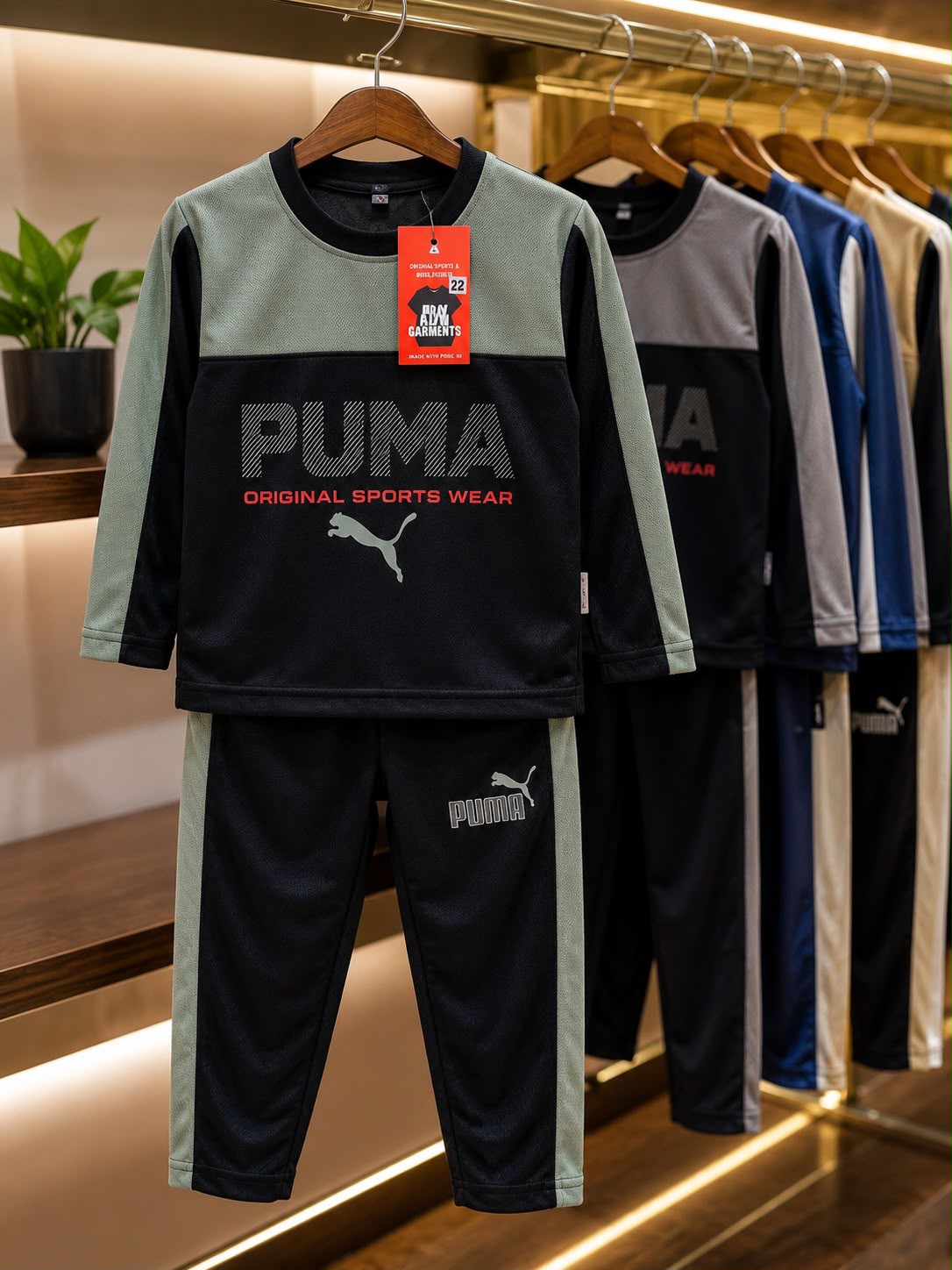 Puuma Summer Imported Tracksuit  1-12 Y Gray-BL