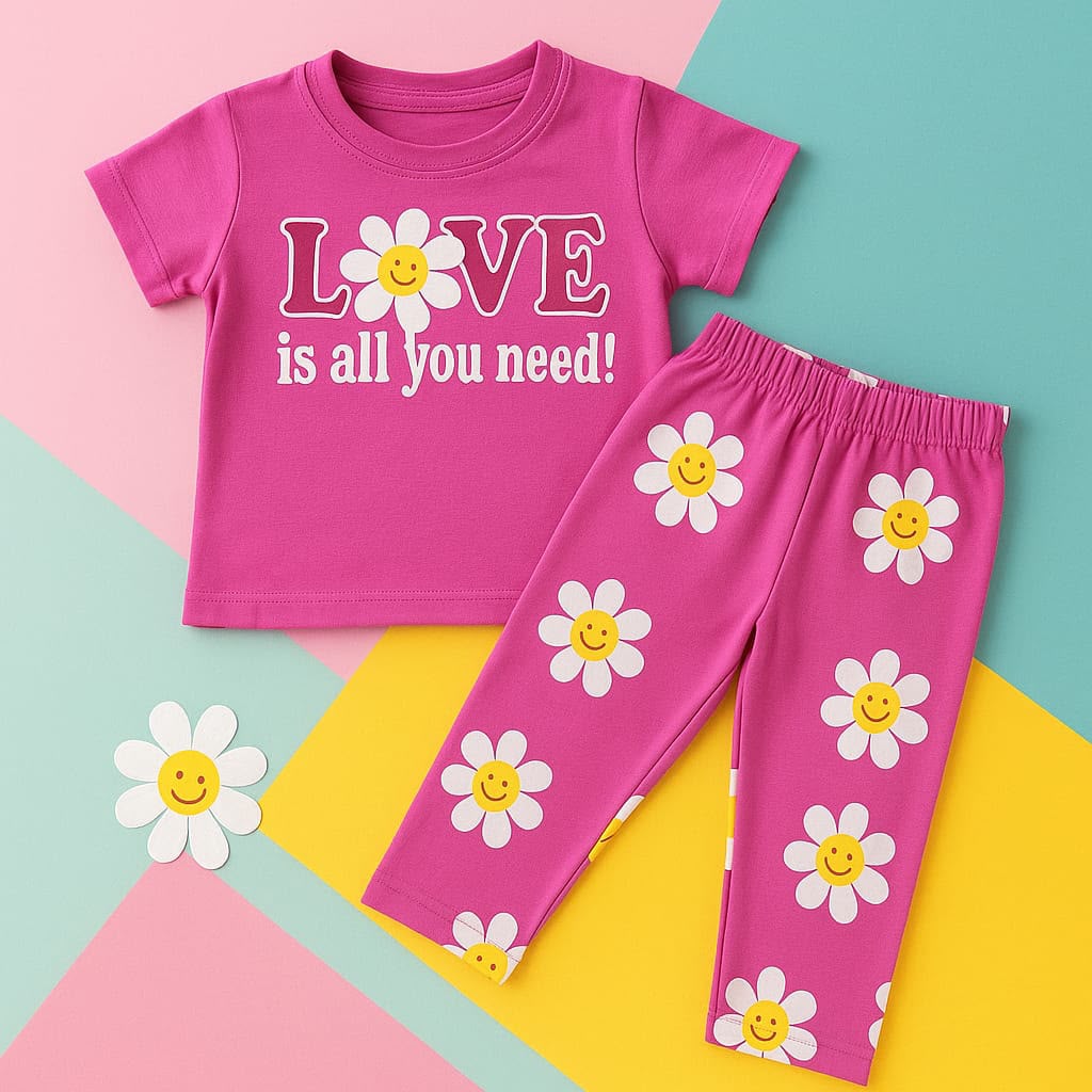 Love is all you need Fashion Suits 1-10 Y Pink