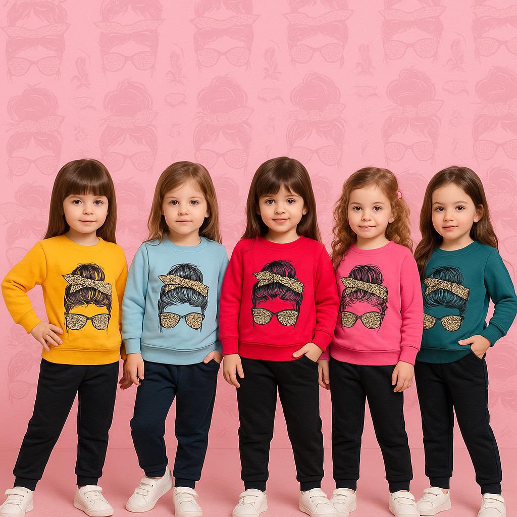 Fancy Girl Sky Blue + Black Tracksuit winter (1-9 Y)