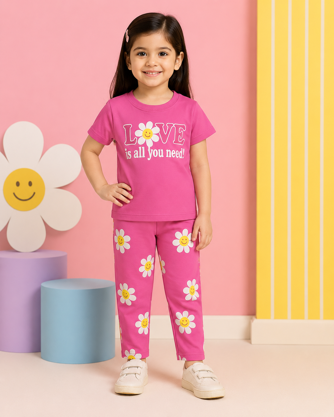 Love is all you need Fashion Suits 1-10 Y Pink