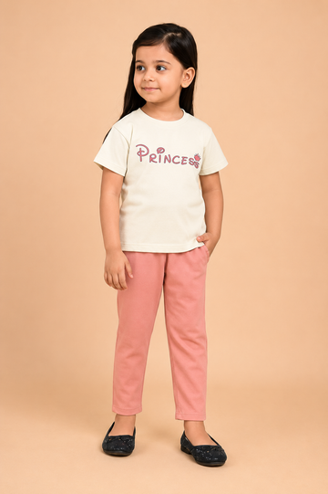 Princess Girls Suit 1-10 Y WHT-BABYPINK