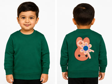 Double Wool sweater Bunny Design winter GRN